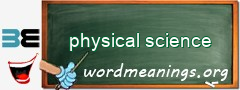 WordMeaning blackboard for physical science